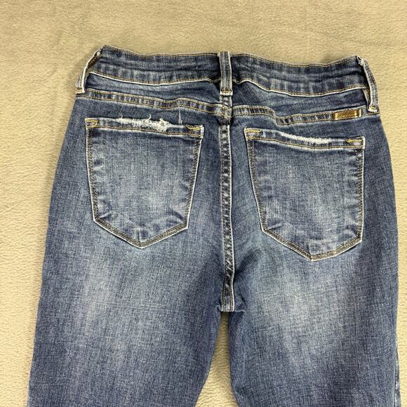 KanCan Distressed‎ Skinny Jeans Junior Women Blue Fringed Whisker 5/ 26 - Picture 8 of 10